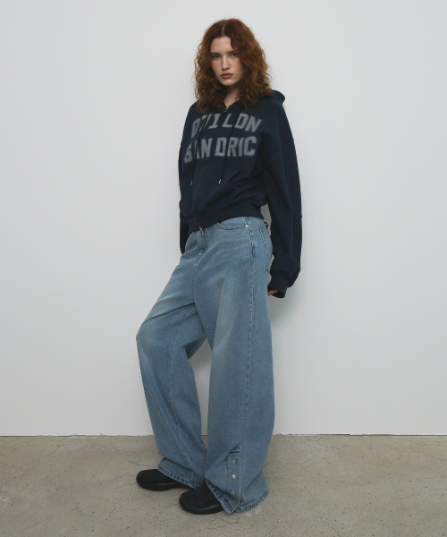 OVERFIT HOOD ZIP UP_NAVY