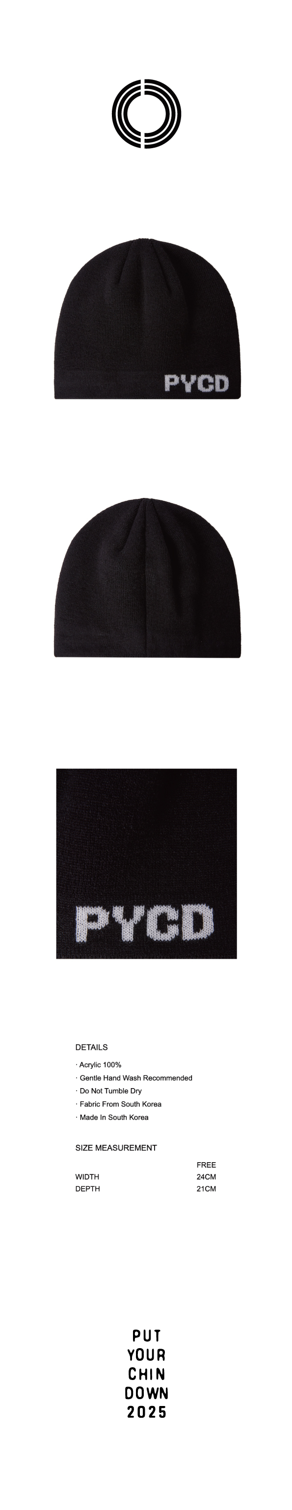 Chappy様 MUSINSA公式 | CHINDOWN PYCD BEANIE (BLACK)