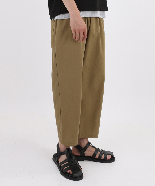 LINEN SEMI-WIDE CROP PANTS 3COL