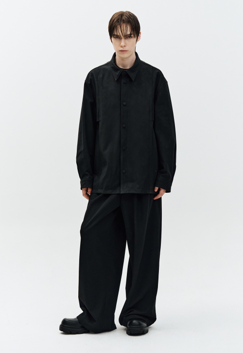 Куртка из веган-кожи с воротником Black ZH5LT505BK