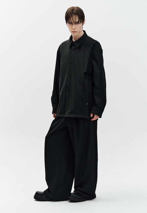 Куртка из веган-кожи с воротником Black ZH5LT505BK