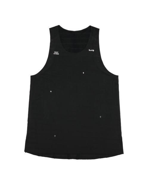 Mens Run The Night Singlet Black