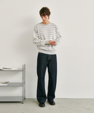 GLW クラシックストライプクロップニット グレー - グッドライフワークス 画像 4