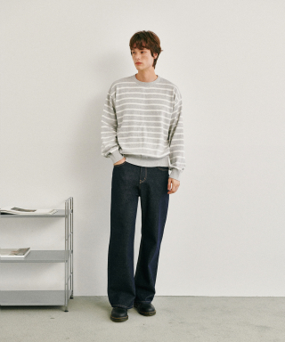 GLW クラシックストライプクロップニット グレー - グッドライフワークス 画像 6