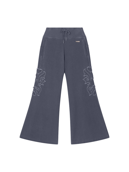 APPLIQUE BOOTCUT PANTS BLUE