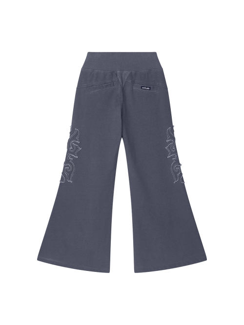 APPLIQUE BOOTCUT PANTS BLUE