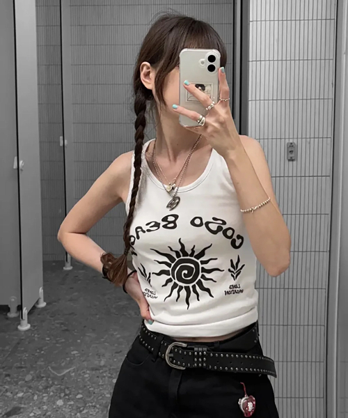 (W) Пляжный топ без рукавов (WHITE)