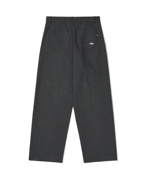 STRIPE WIDE DENIM PANTS чёрный