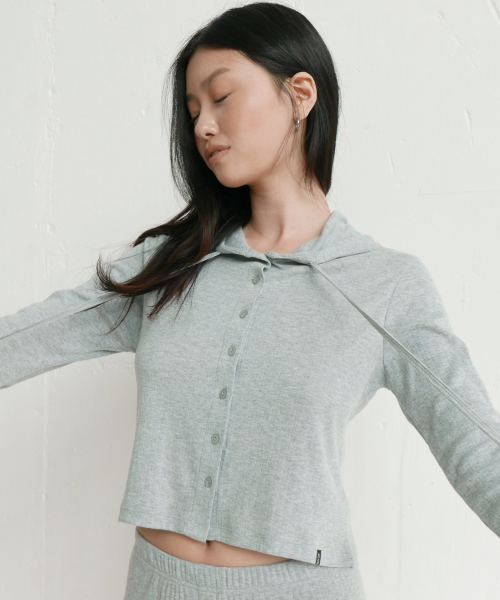 D. BASIC POINTELLE HOOD CARDIGAN - 3 COLOR