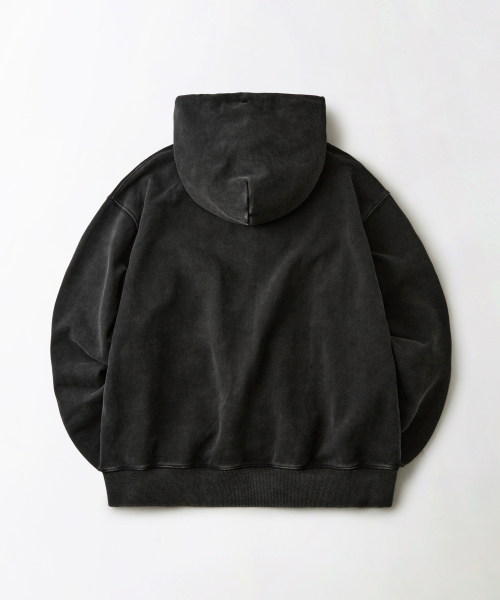 AUTHENTIC COMFORT HOOD ZIP SWEAT_VINTAGE CHARCOAL