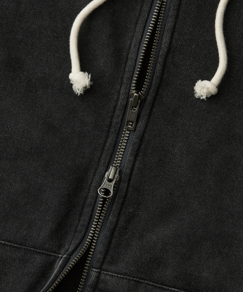 AUTHENTIC COMFORT HOOD ZIP SWEAT_VINTAGE CHARCOAL