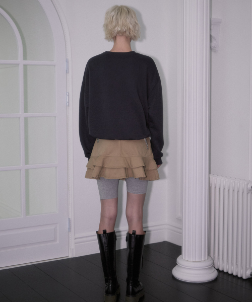 Patch Ribbon Sweatshirt [Charcoal]