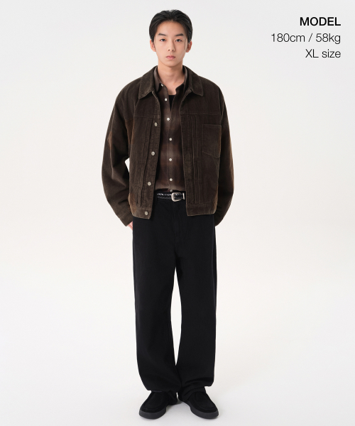 Вельветовая куртка-тракер 8W Faded Dark Brown