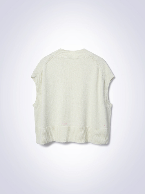 LOU LINEN VEST KNIT IVORY