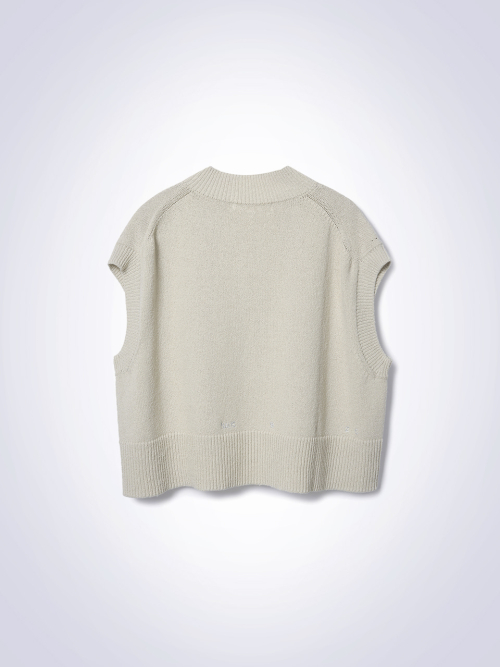 LOU LINEN VEST KNIT BEIGE