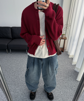 ROTEMBER [デイリールーム X ロテンバー] バルーンレッグミルデニムカーゴパンツ [ミッドブルー] 画像 2