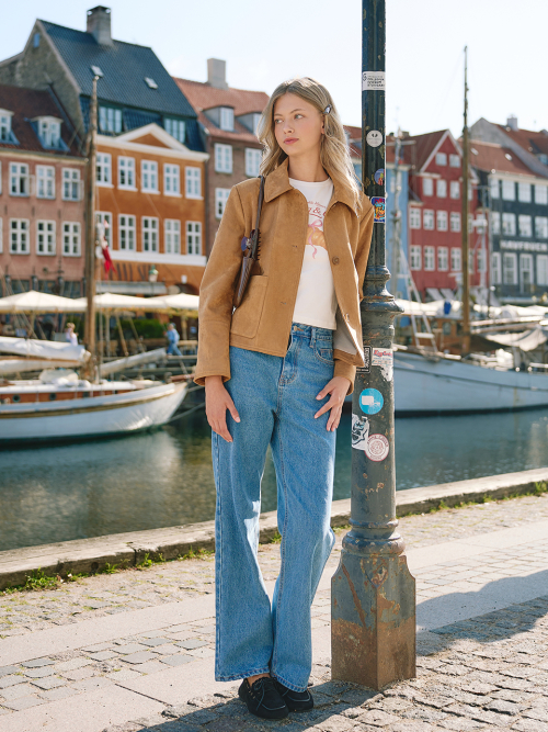 BREDE Faux Suede Single Jacket_BROWN