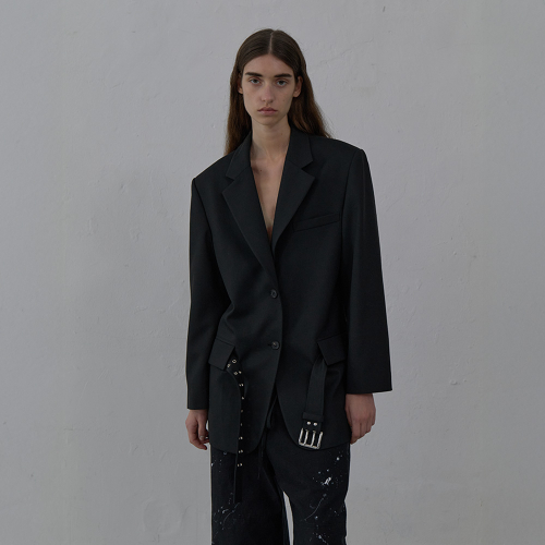 OVERSIZED TAILORED JACKET (BLACK)