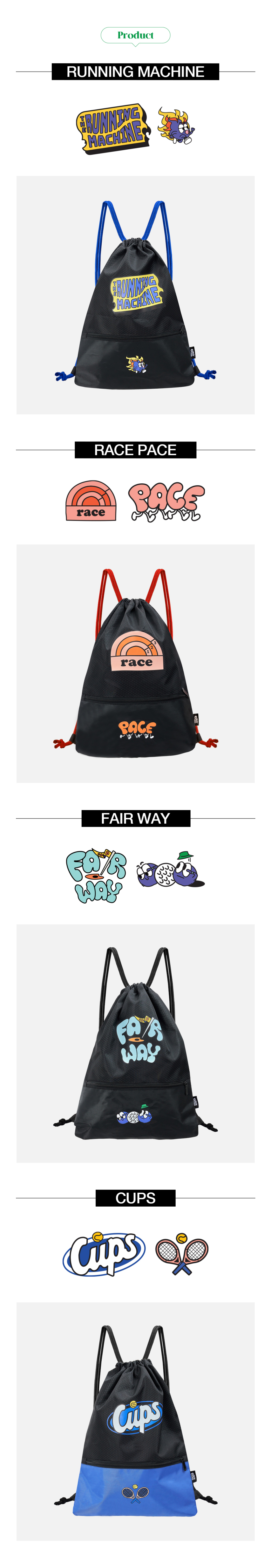 GYM SACK POCKET STRING BAG - CUPS