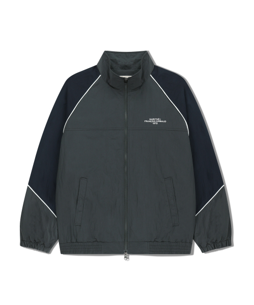 COLOR-BLOCK HIGHNECK WINDBREAKER charcoal