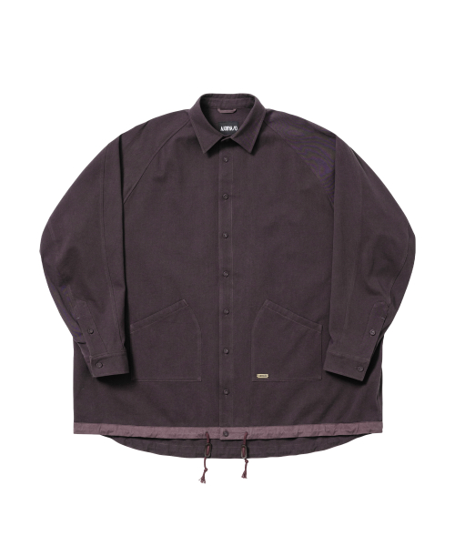3D Raglan String Overshirt [WINE]
