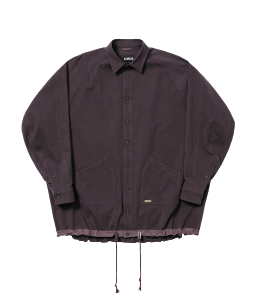 3D Raglan String Overshirt [WINE]