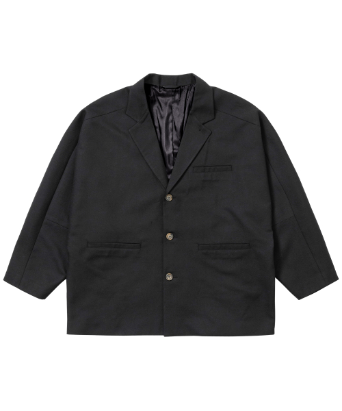 Wool Blended Batwing Jacket [BLACK]