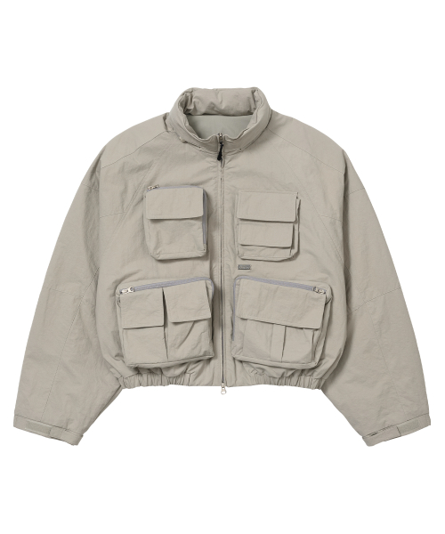 Cargo Nylon Short Jacket [LIGHT GREY]