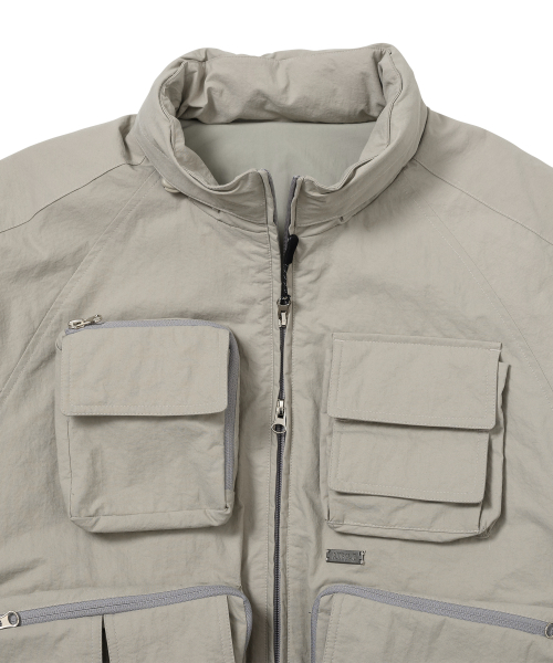 Cargo Nylon Short Jacket [LIGHT GREY]