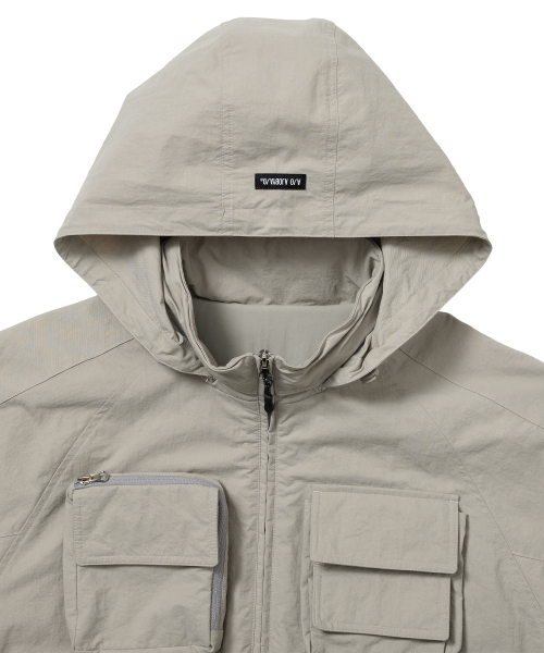 Cargo Nylon Short Jacket [LIGHT GREY]