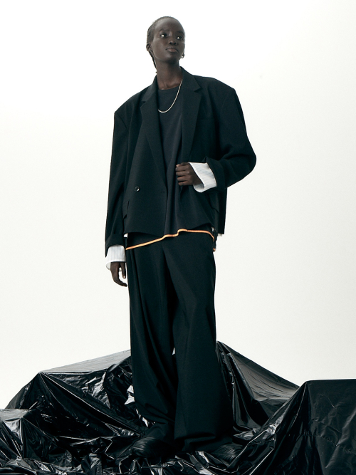 DOUBLE BOTTOM CROP JACKET BLACK