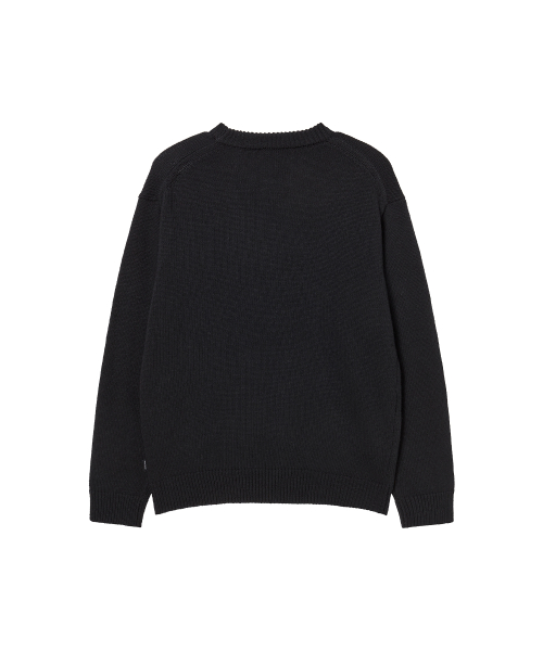 ESSENTIAL CREW NECK KNIT [BLACK]