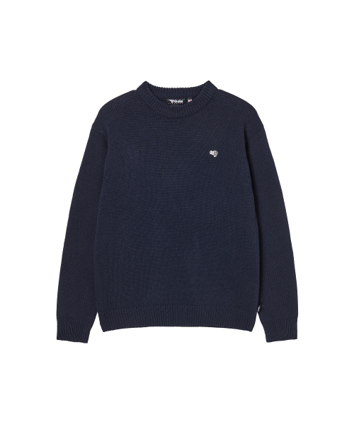 ESSENTIAL CREW NECK KNIT [BLACK]