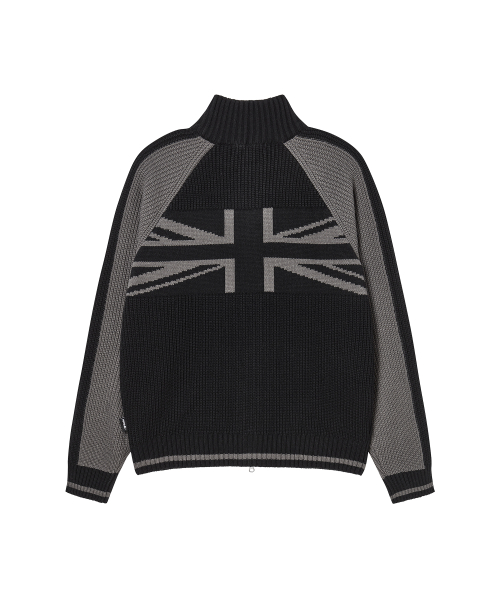 UNION JACK KNIT ZIP-UP [BLACK]