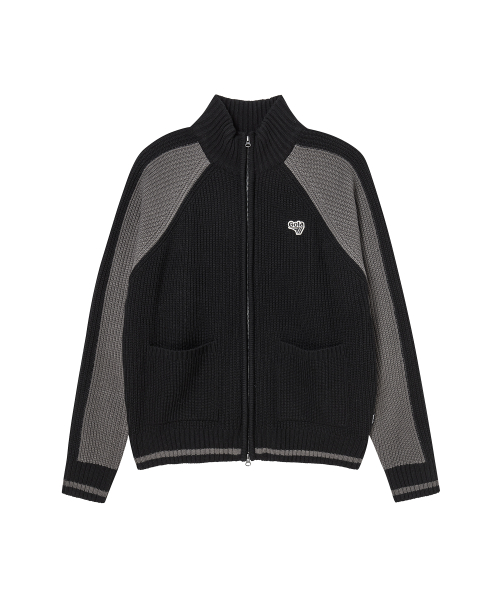 UNION JACK KNIT ZIP-UP [BLACK]