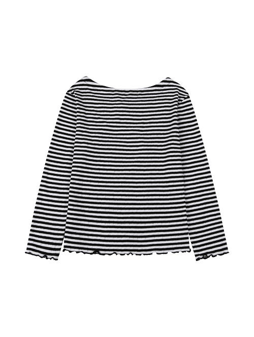 POINTELLE PAJAMA TOP [BLACK]