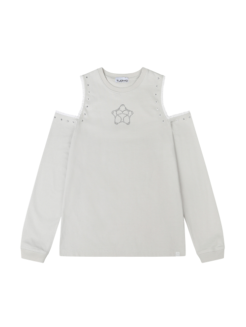 CUT-OUT LACE LONG SLEEVES [BEIGE]