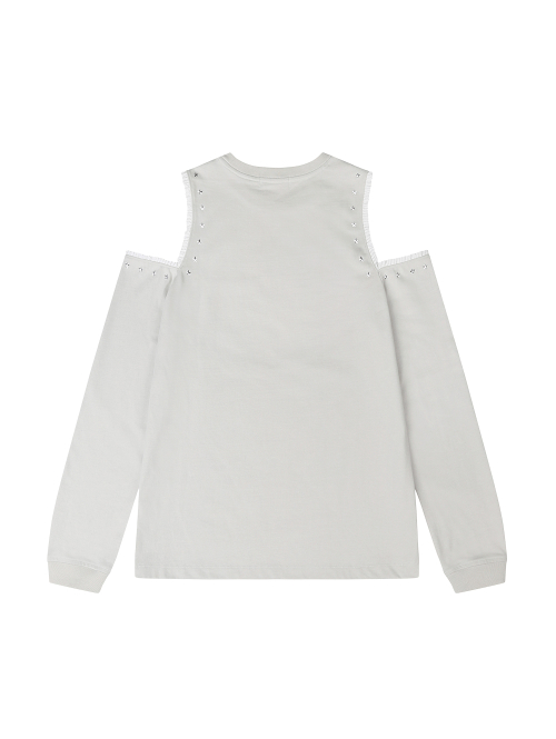 CUT-OUT LACE LONG SLEEVES [BEIGE]