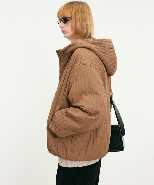Light Padded Hoodie Jacket (Orange Brown) TNJU5F107W2