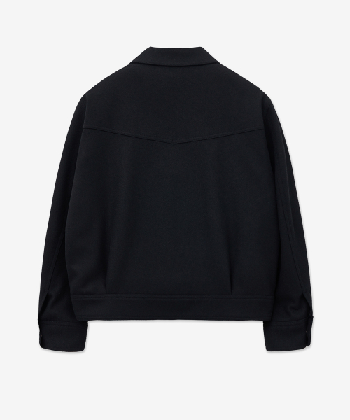 Wool Trucker Jacket (Black) TNJU5F103BK