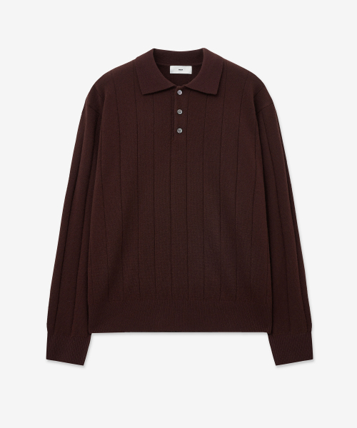 Oversize Rib Polo Knit Top (Burgundy) TNSW5F111D2