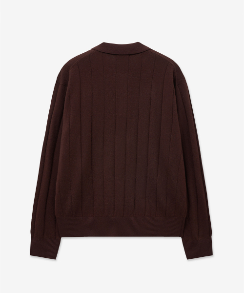 Oversize Rib Polo Knit Top (Burgundy) TNSW5F111D2