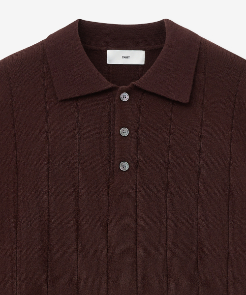 Oversize Rib Polo Knit Top (Burgundy) TNSW5F111D2