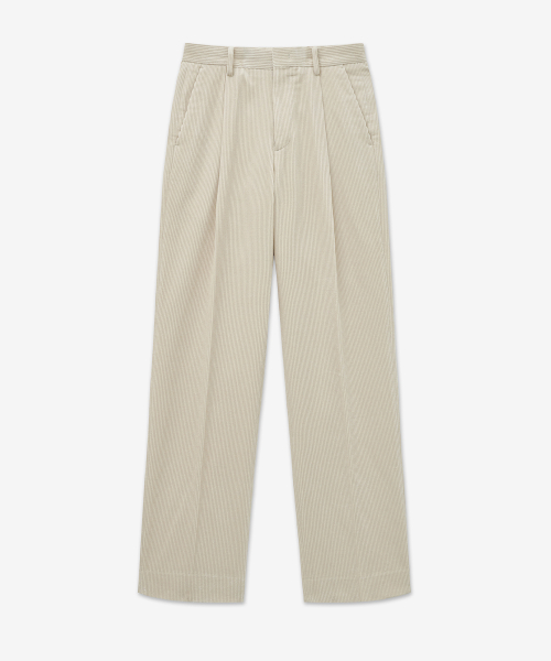 Corduroy Semi Wide Pants (Cream) TNPA5F107CR