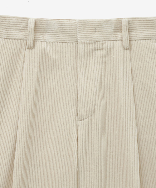 Corduroy Semi Wide Pants (Cream) TNPA5F107CR
