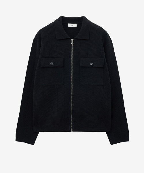 Milano Zip-Up Cardigan (Black) TNSW5F102BK