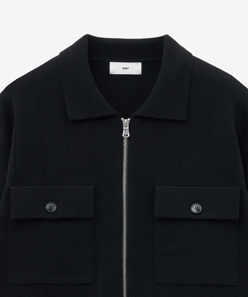 Milano Zip-Up Cardigan (Black) TNSW5F102BK