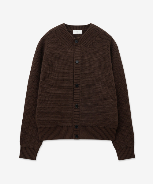 Chunky Wool Knit Cardigan (Brown) TNSW5F101W2