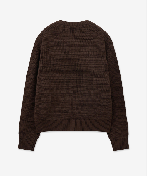Chunky Wool Knit Cardigan (Brown) TNSW5F101W2