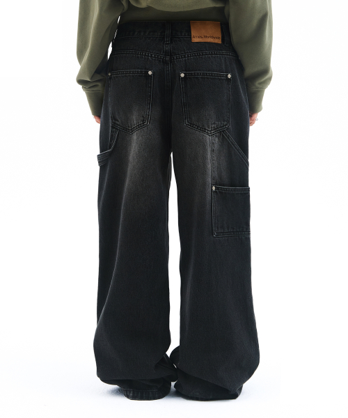 SEMIWIDE DENIM PANTS BLACK